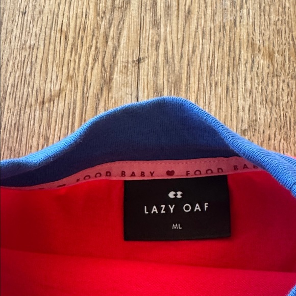 Lazy Oaf Blue and Red Collar Detail - Picture 3 of 6